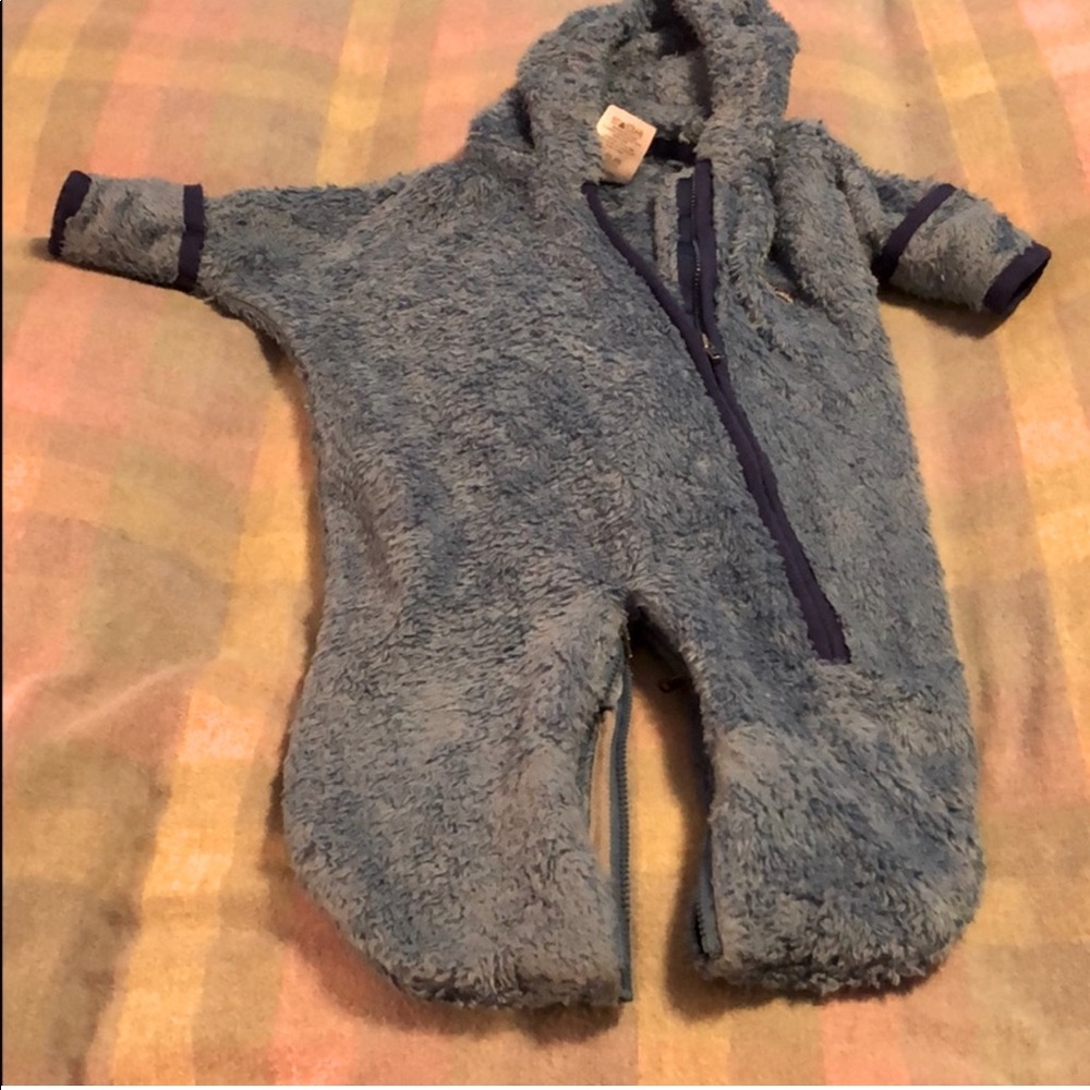 Baby bunting onesie one piece Patagonia suit blue